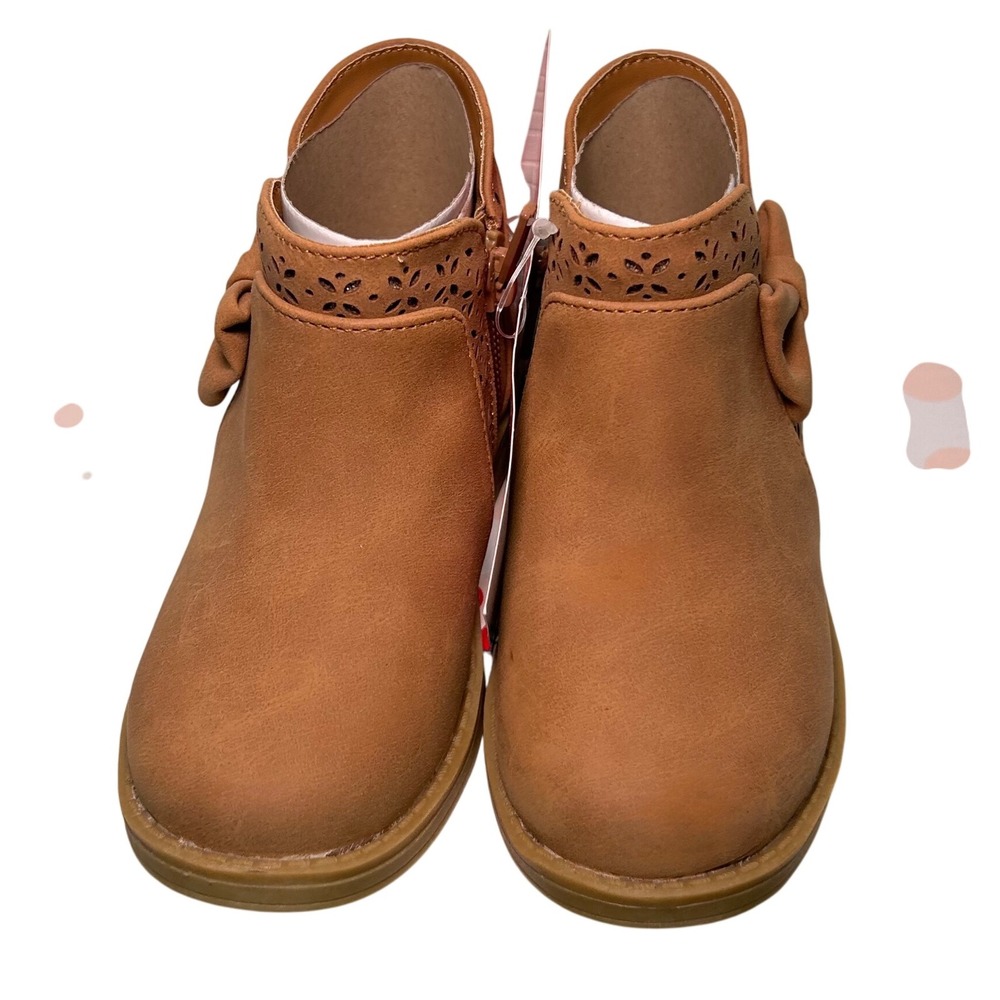 NIB‎ Cupcake Couture Girls' Chestnut Brown Ankle Boots with Bow Accent - Size 8M